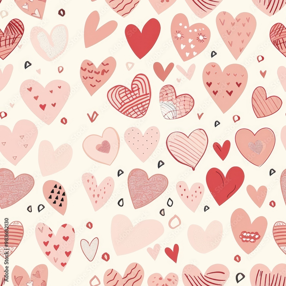 Romantic heart pattern for valentine's day celebration and gift wrapping. AI Romantic heart pattern for valentine's day celebration and gift wrapping. AI