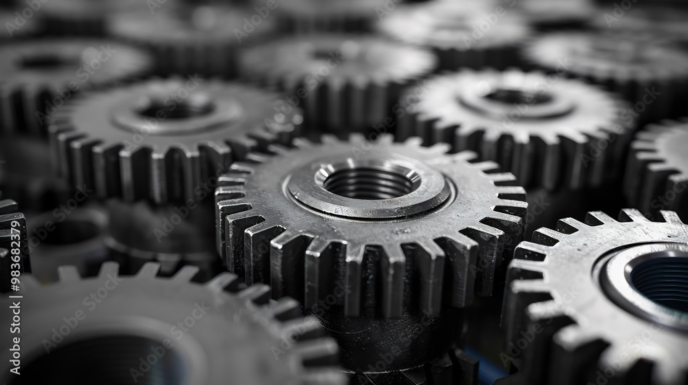 Varying Sizes of Gears Meshing Perfectly, Driven by Unseen Forces to Illustrate Harmony and the Essence of Effective Team Collaboration Varying Sizes of Gears Meshing Perfectly, Driven by Unseen Forces to Illustrate Harmony and the Essence of Effective Team Collaboration