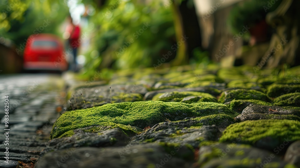 Cobblestone Path Covered in Moss Cobblestone Path Covered in Moss