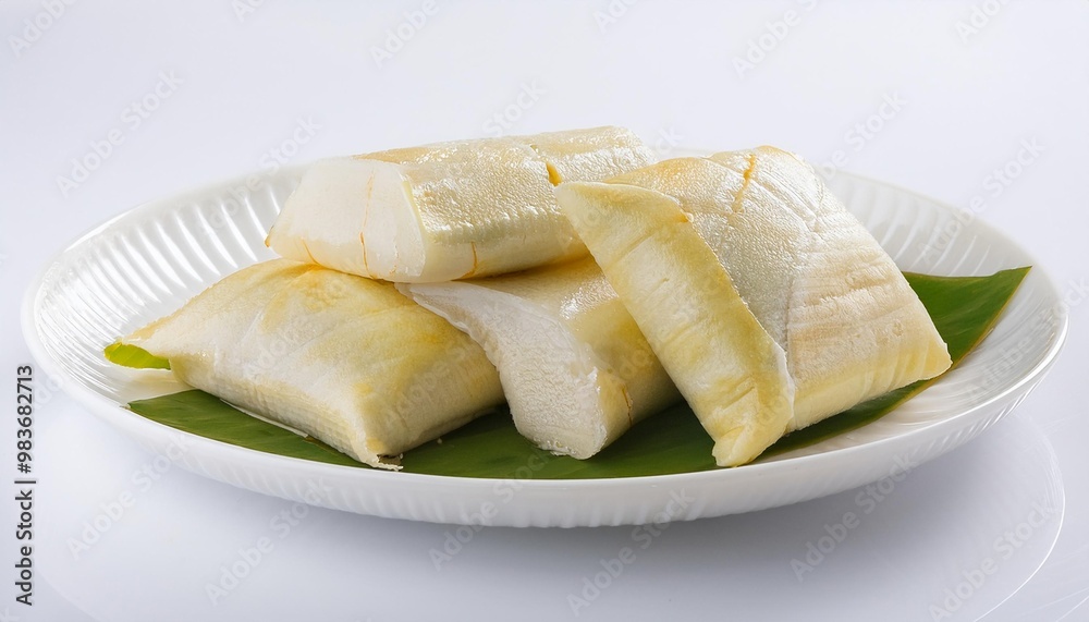 Malaysian Food, Pulut Inti on white background isolated. Malaysian Food, Pulut Inti on white background isolated.
