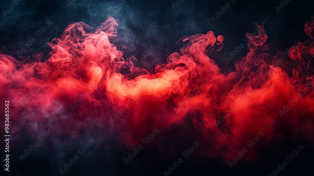 Fototapeta premium Crimson Red Dust Cloud Overlay
