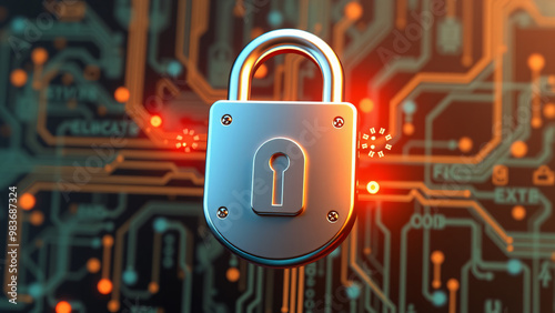 Wallpaper Mural Cyber security padlock symbolizes the protection and safeguarding of digital assets and information against unauthorized access, cyber threats, and malicious activities Torontodigital.ca