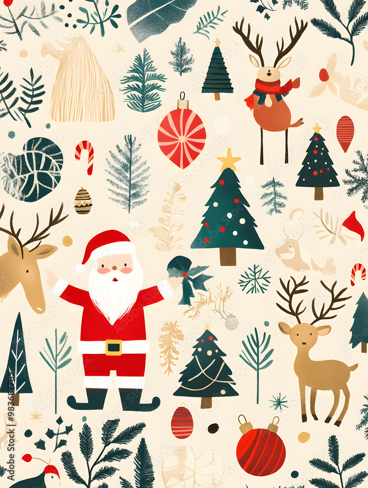 Fototapeta premium Christmas and New Year-themed graphic background