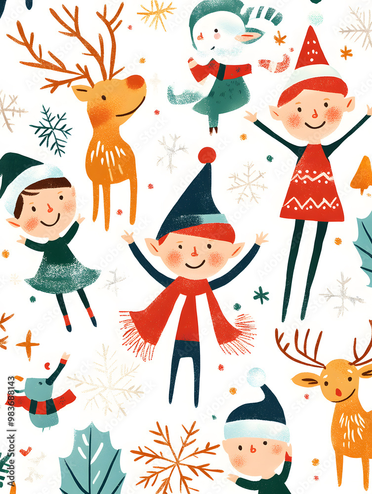 Fototapeta premium Christmas and New Year-themed graphic background