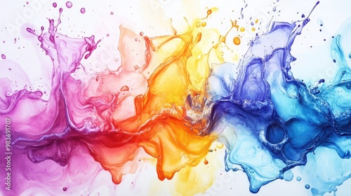 Vibrant watercolor splashes