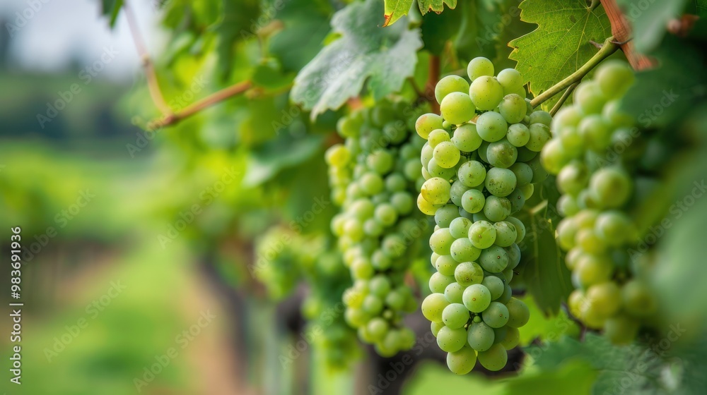 Green Grapes Hanging From a Vine Green Grapes Hanging From a Vine