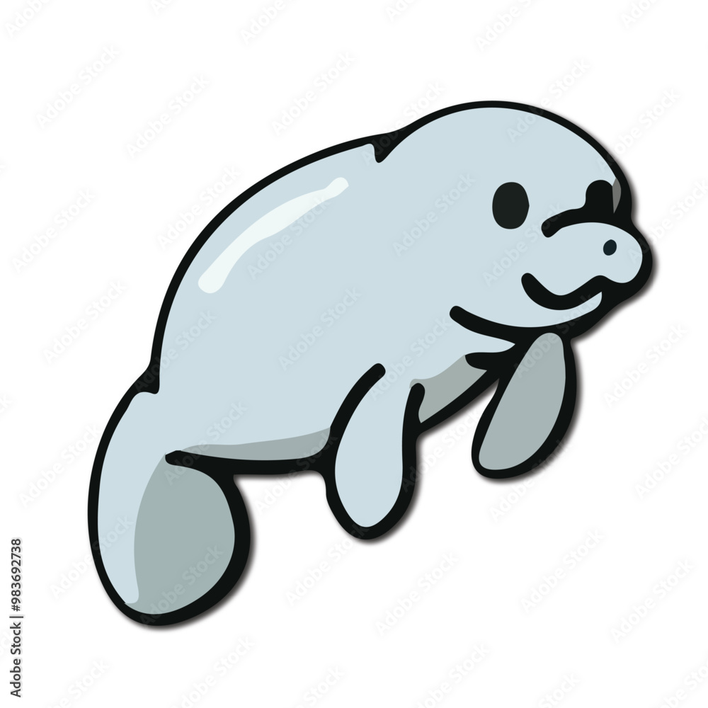 dugong icon vector flat illustration dugong icon vector flat illustration