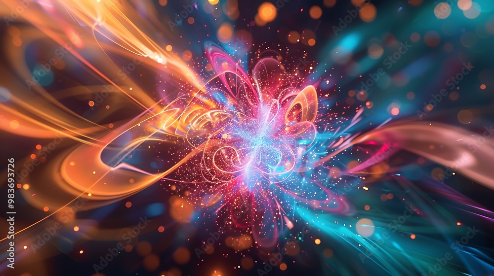 Fototapeta premium Abstract cosmic burst of color, light and energy.