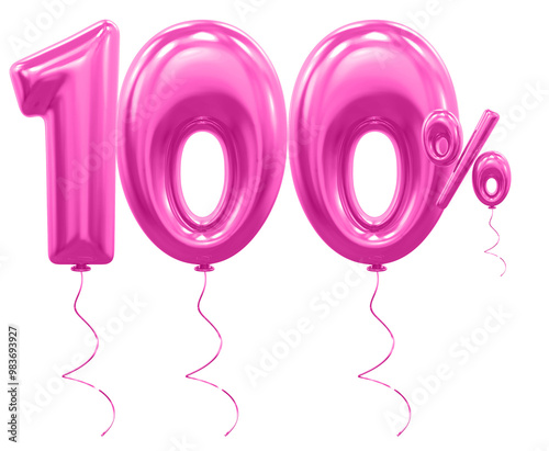 100 percent pink balloon offer in 3d