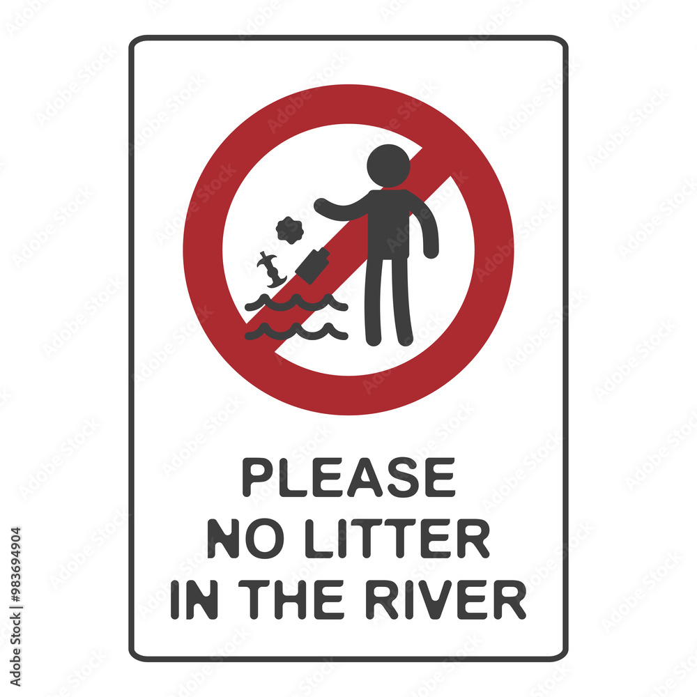 No littering, flat logo