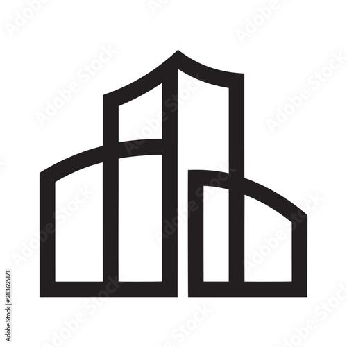 City Buildings Logo and architecture free vector icon