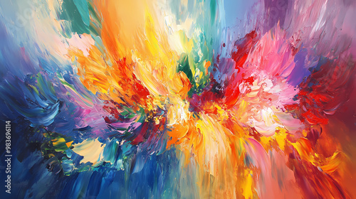 Wallpaper Mural Abstract colorful painting for decoration. Impressionism. Illustration Torontodigital.ca