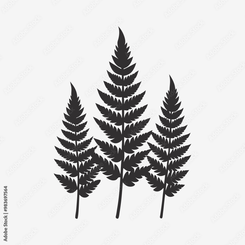 Evergreen Leaf Black and White Vector Template Set for Cutting and Printing Evergreen Leaf Black and White Vector Template Set for Cutting and Printing