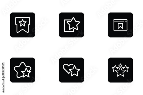 Favorite icon bundle set in vector style