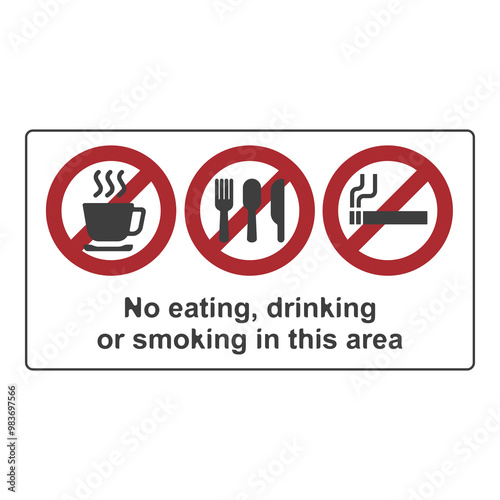 Free Download No eating or drinking, no smoking, flat logo - GFXLoad