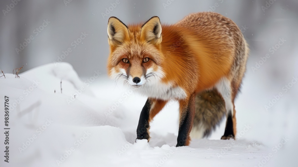 Obraz premium Red Fox in Winter Wonderland