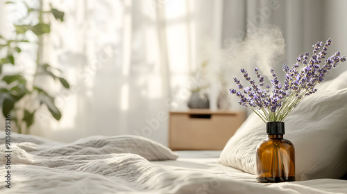 herbal-scented air freshener spray releasing calming lavender and chamomile