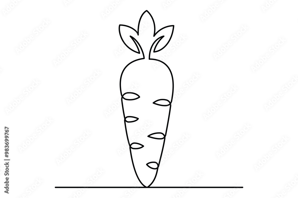 Continuous one line drawing of isolated carrot outline vector art illustration
Continuous one line drawing of isolated carrot outline vector art illustration