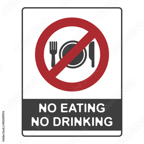 No eating or drinking, no smoking, flat logo