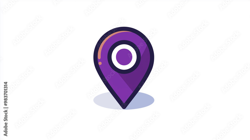 Purple map pin icon showing location Purple map pin icon showing location