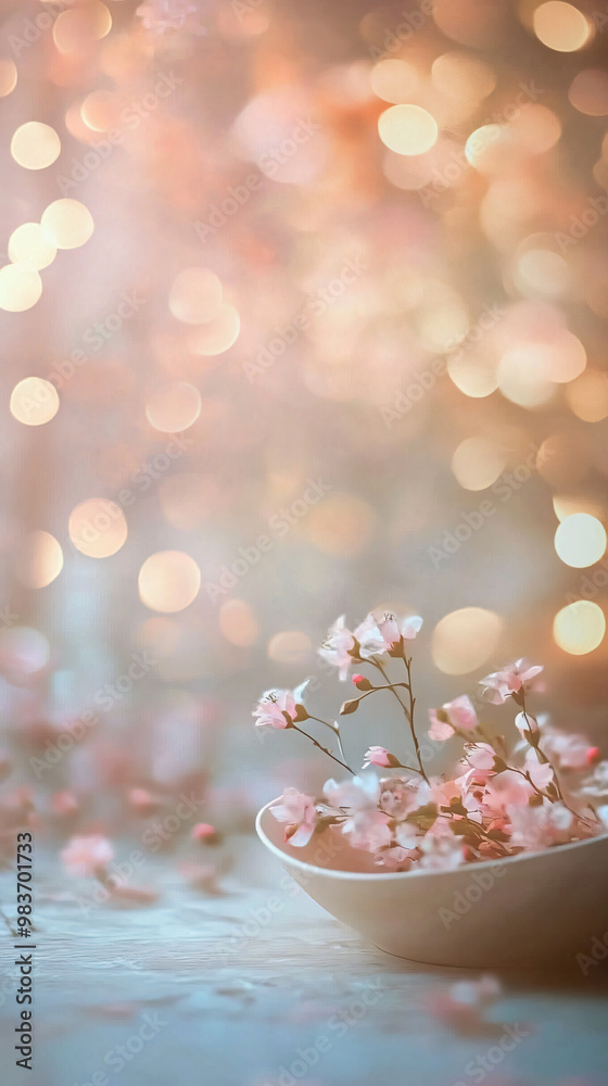 Dreamy Pastel Blossoms and Gentle Bokeh Flowers Romance Valentine Wedding Concept