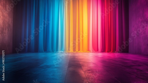 Colorful stage background with copy space backdrop scene 