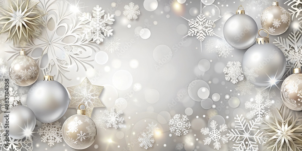silver christmas background with snowflakes silver christmas background with snowflakes