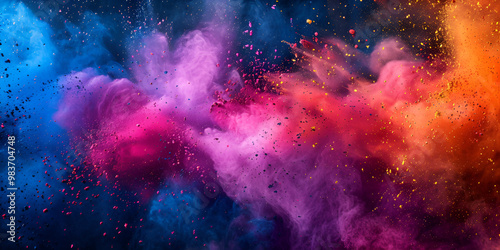 Colorful Indian Holi Powder in Bowls