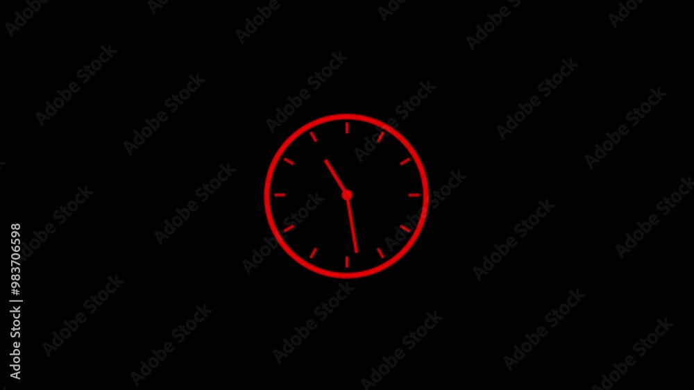 Clock Counting Down 24 Hour Day Fast Speed. Clock with moving arrows.Abstract new analog clock icon animation. Clock Counting Down 24 Hour Day Fast Speed. Clock with moving arrows.Abstract new analog clock icon animation.