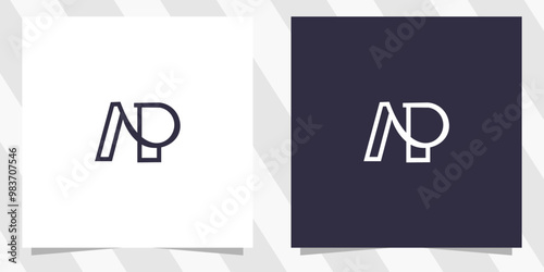 letter ap pa logo design vector