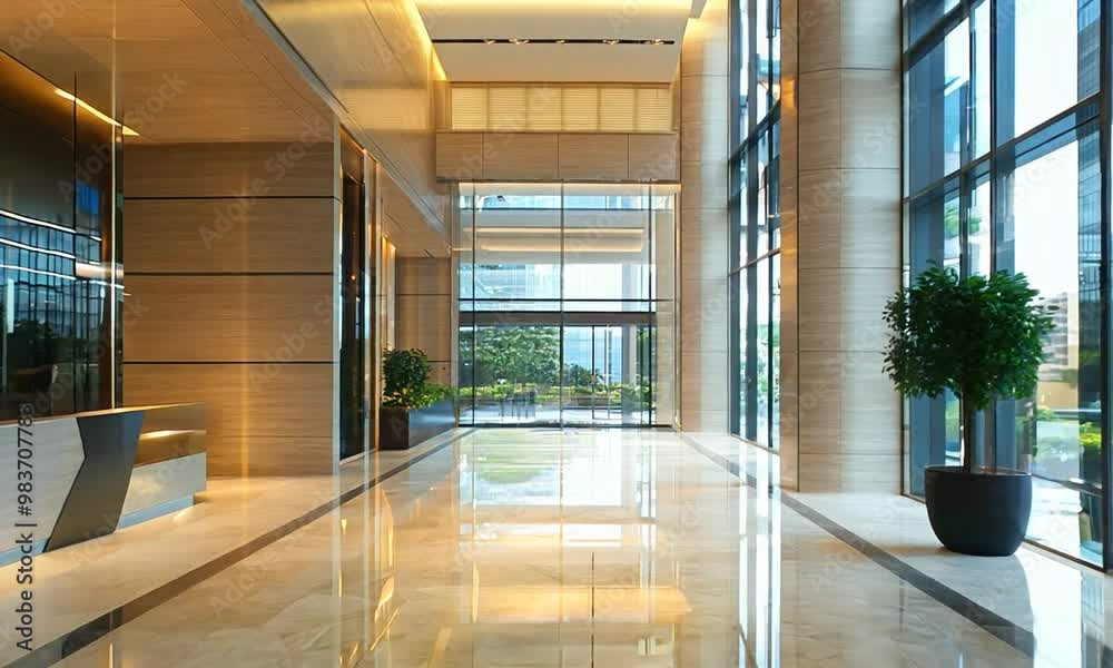 corridor hall of modern office interior, architecture design