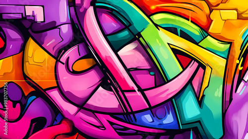 Wallpaper Mural Colorful graffiti illustration. urban art and street culture concept. Graffiti Mural. Illustration Torontodigital.ca
