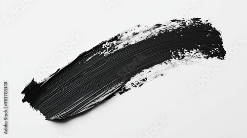 Black Brushstroke on White Background