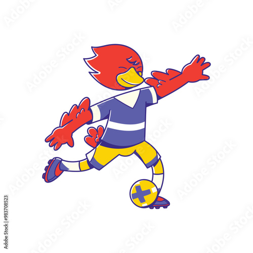 Animal Soccer Mascot Kicking Ball