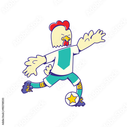 Animal Soccer Mascot Kicking Ball