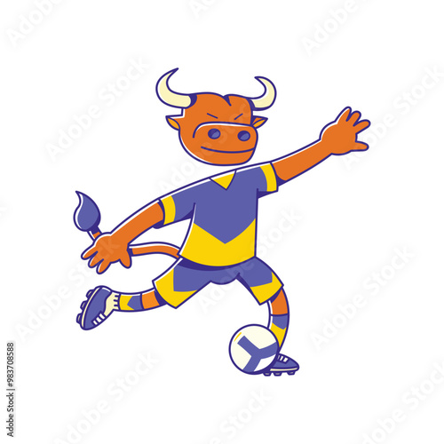 Animal Soccer Mascot Kicking Ball