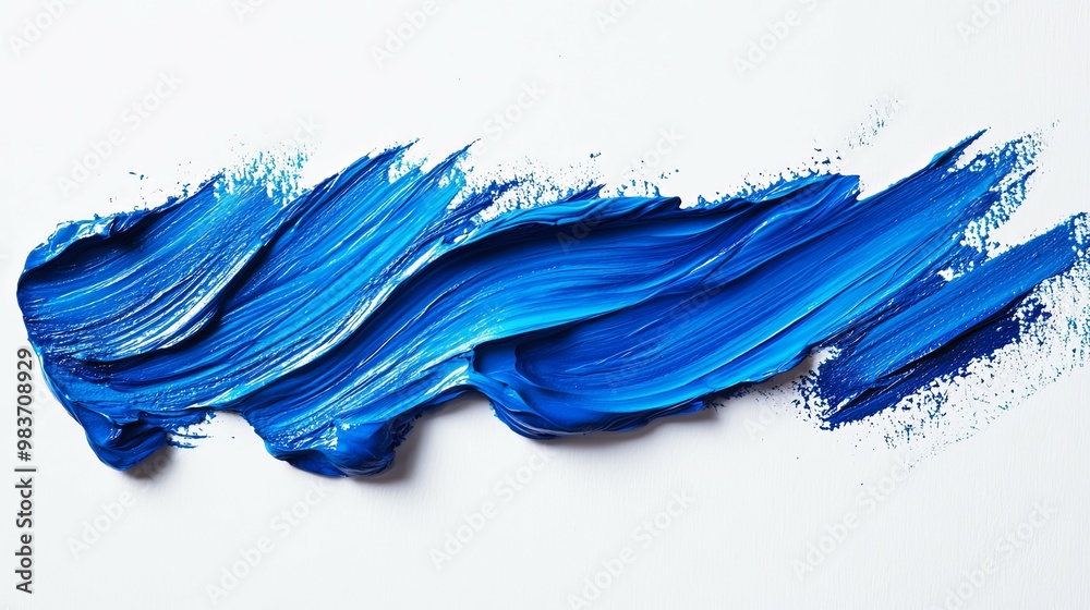 Abstract Blue Paint Stroke on White Background Abstract Blue Paint Stroke on White Background
