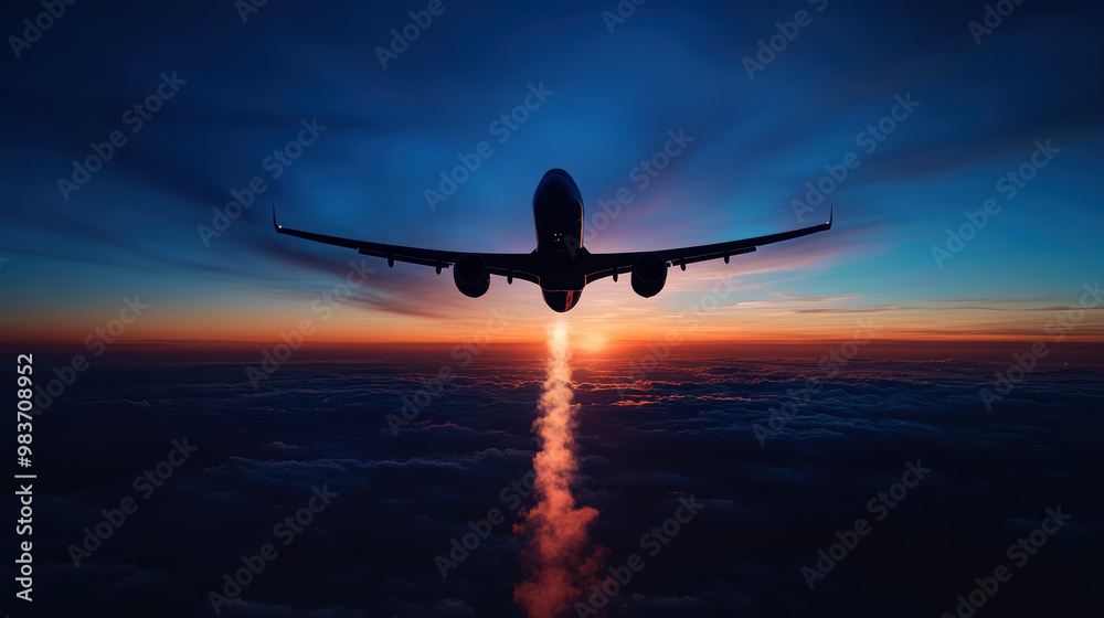 A plane is flying in the sky with the words A plane is flying in the sky with the words