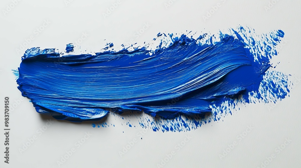 Abstract Blue Paint Stroke on White Background Abstract Blue Paint Stroke on White Background