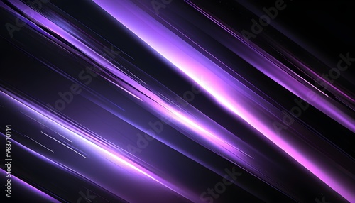 Mystical Purple and Black Abstract Background with Radiant Light Ray and Mesmerizing Gradient Texture