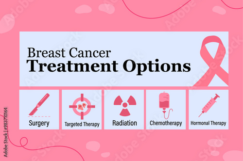 breast cancer treatment options infographic awareness flat illustration
