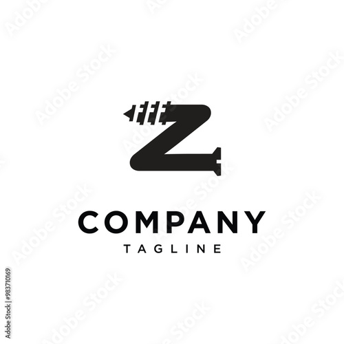 Letter Z Screw logo icon vector