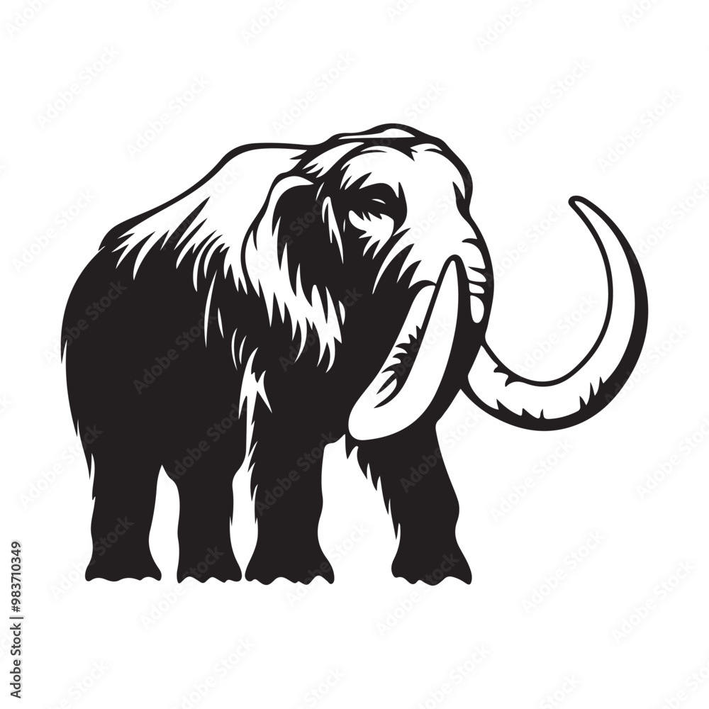 Woolly mammoth image vector isolated on white background. Woolly mammoth image vector isolated on white background.