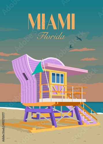 Miami beach florida united state of america sunset