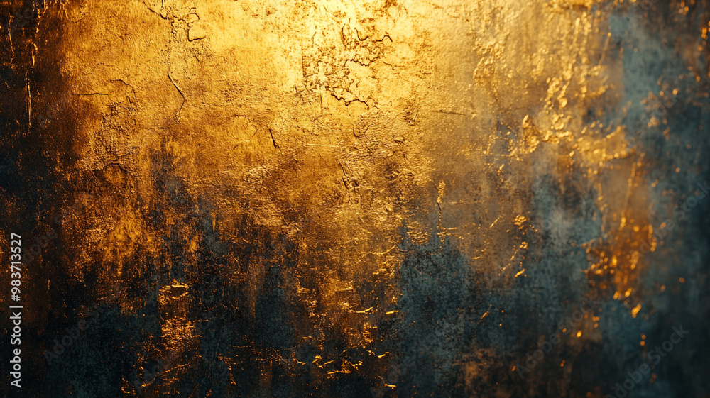 Textured golden surface illuminated with warm light highlighting intricate details Textured golden surface illuminated with warm light highlighting intricate details