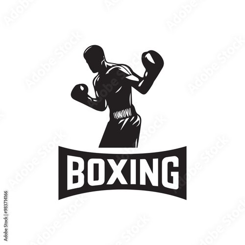 Creative Set Of Illustration Boxing Logo Design