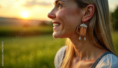 Oktoberfest Earrings in Bavarian Sunset photo