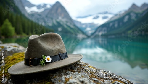 Alpine Serenity: Tyrolean Hat & Edelweiss photo