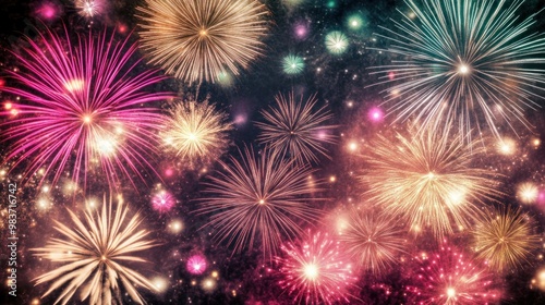 Colorful Fireworks Display