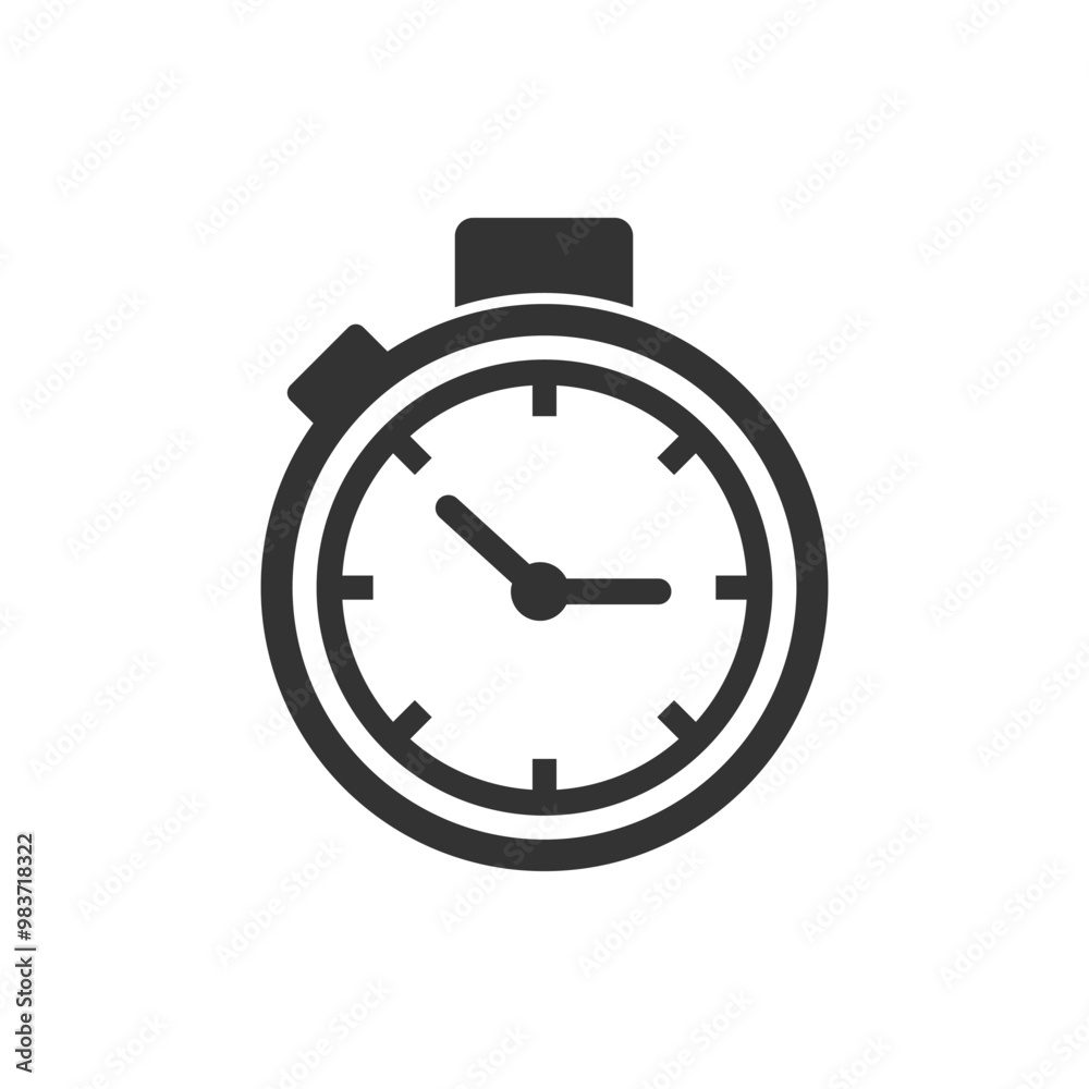 Black and White Stopwatch Icon. black and white clock icon representing a stopwatch. Perfect for time management, punctuality, and countdown themes. Black and White Stopwatch Icon. black and white clock icon representing a stopwatch. Perfect for time management, punctuality, and countdown themes.